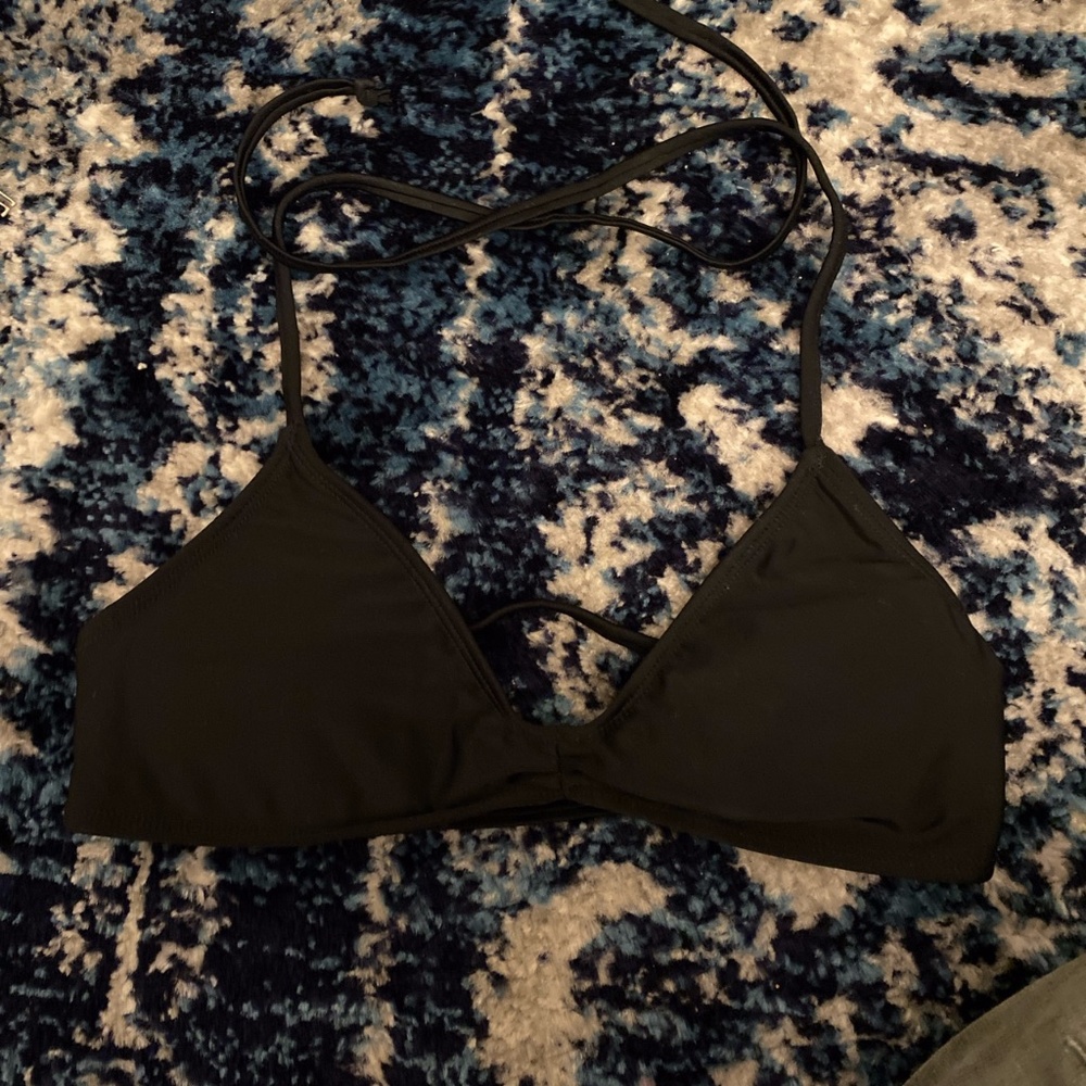 black bathing suit top